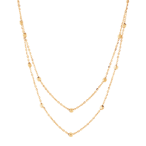 Gold bead station best sale necklace