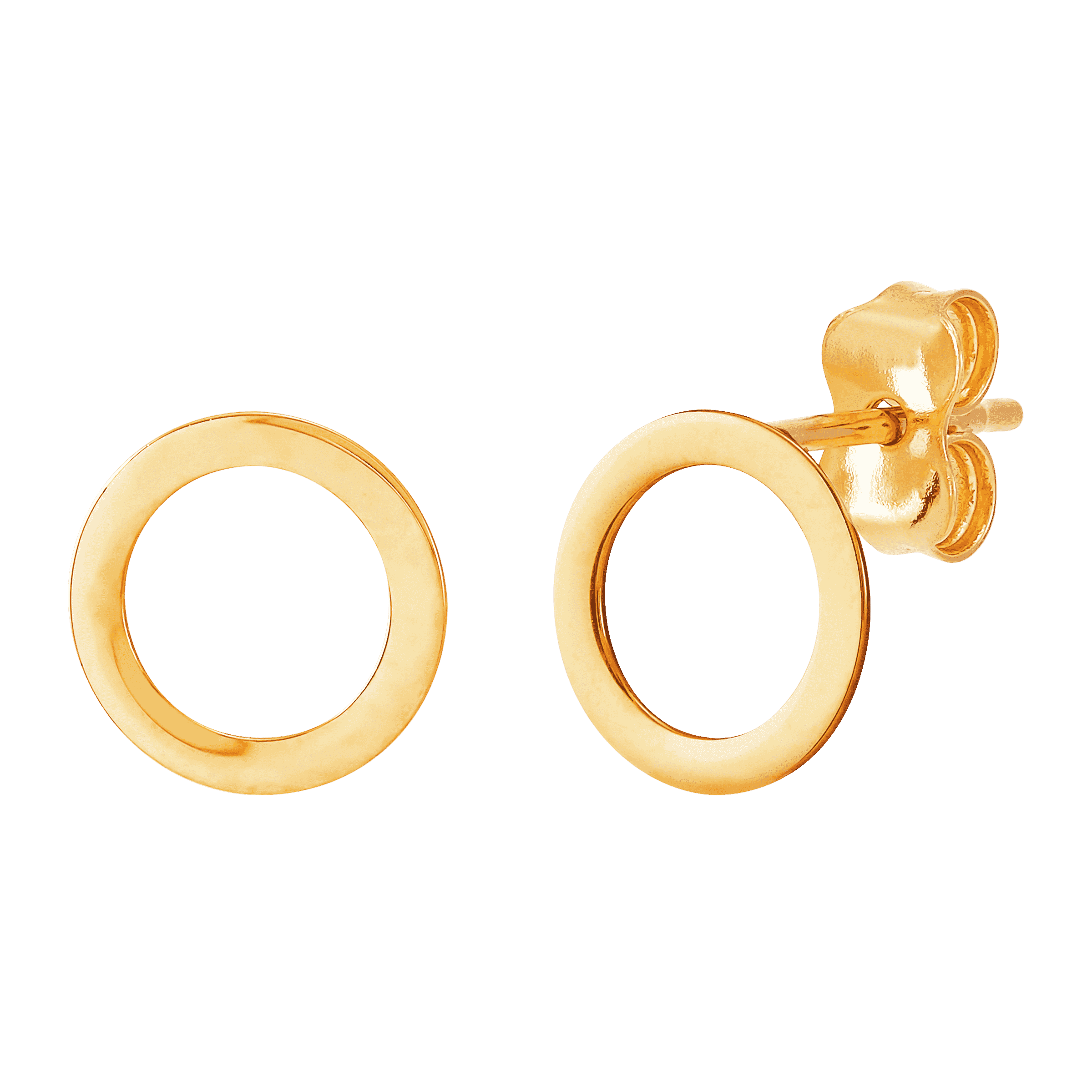 Open Circle Stud Earrings in 14k Yellow Gold Welry