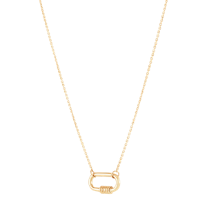 Welry Carabiner Pendant Necklace in Yellow Gold, 16.5