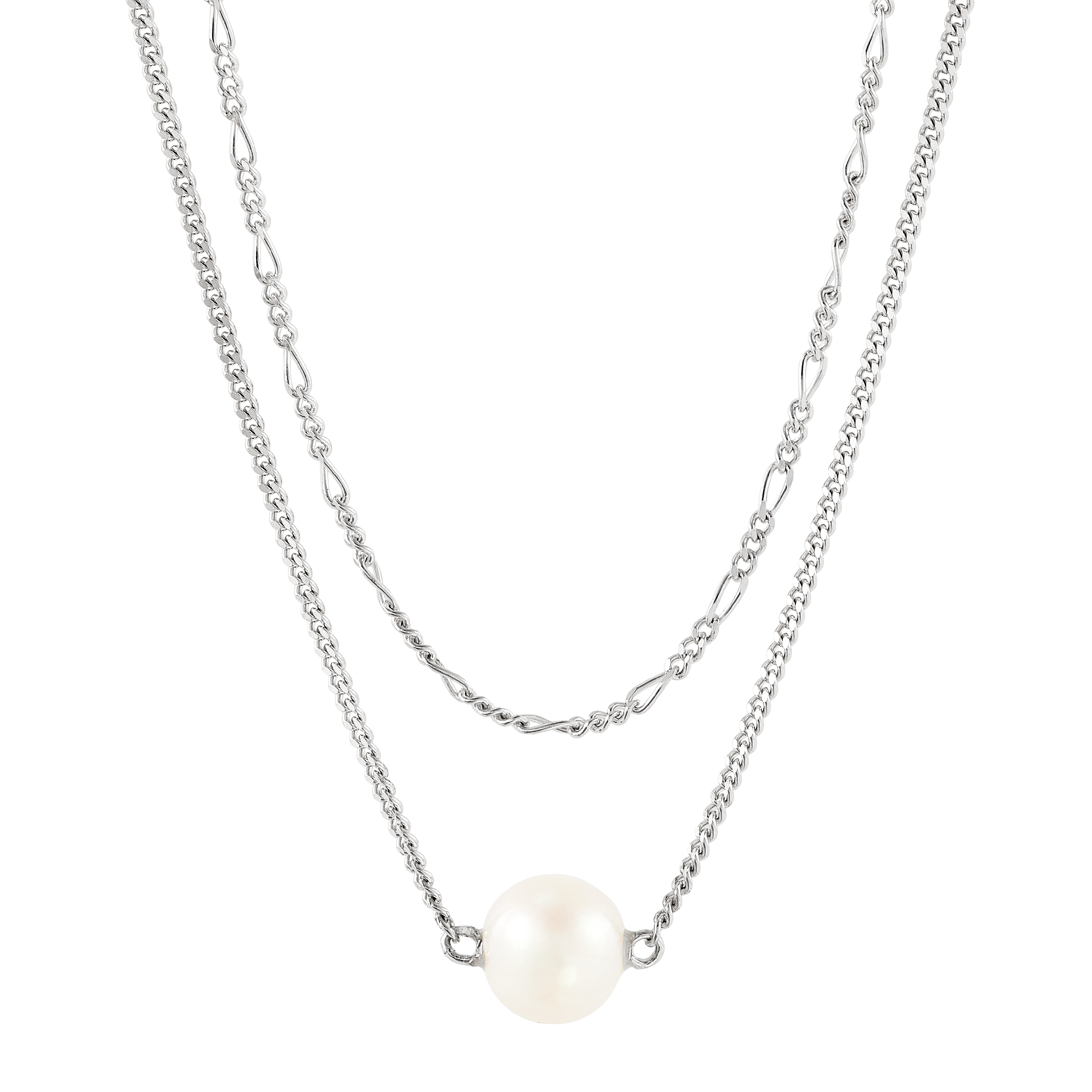 Double Strand Necklace with Pearl Welry