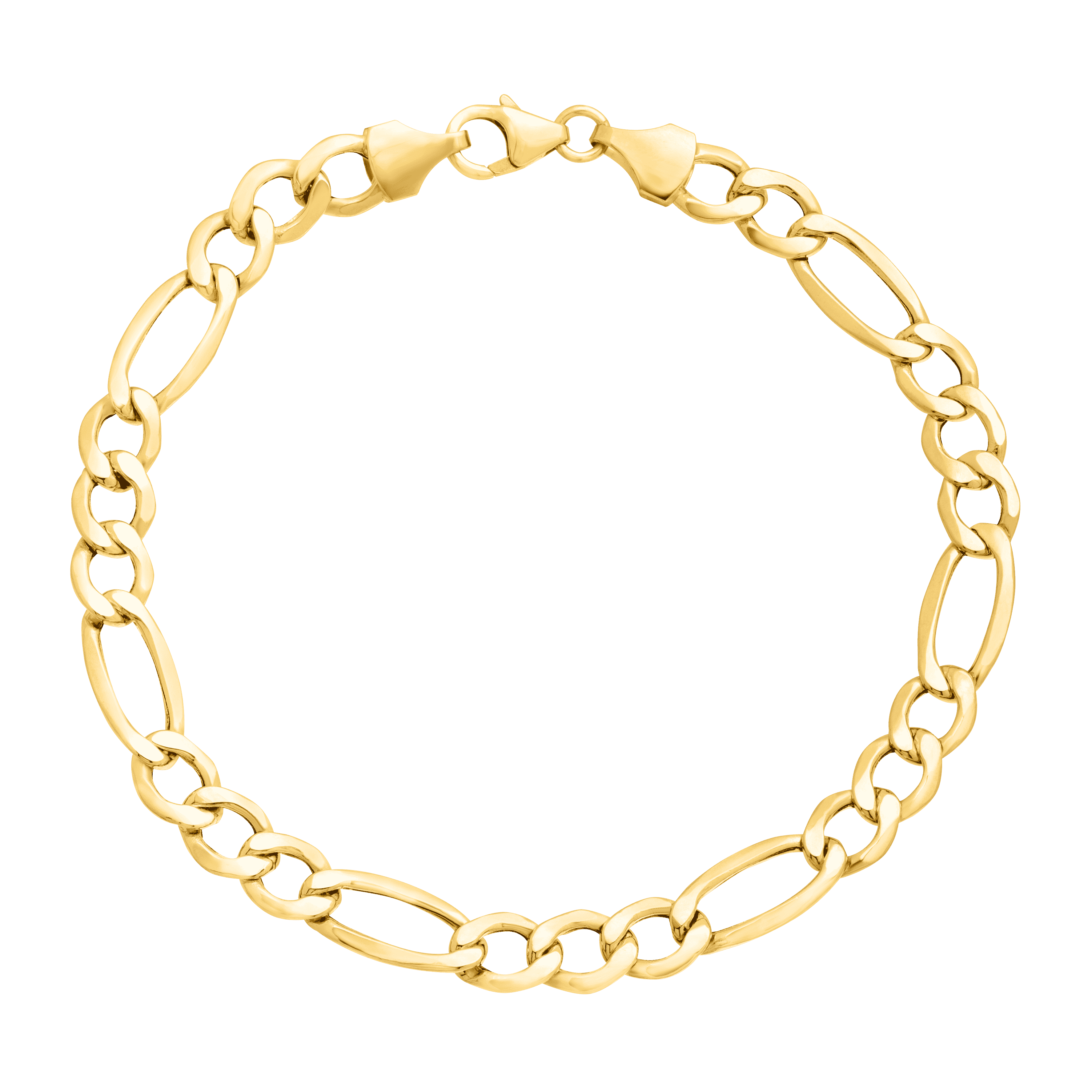 Pre-owned Welry Eternity Gold Men's Figaro Link Chain Bracelet In 14k Gold