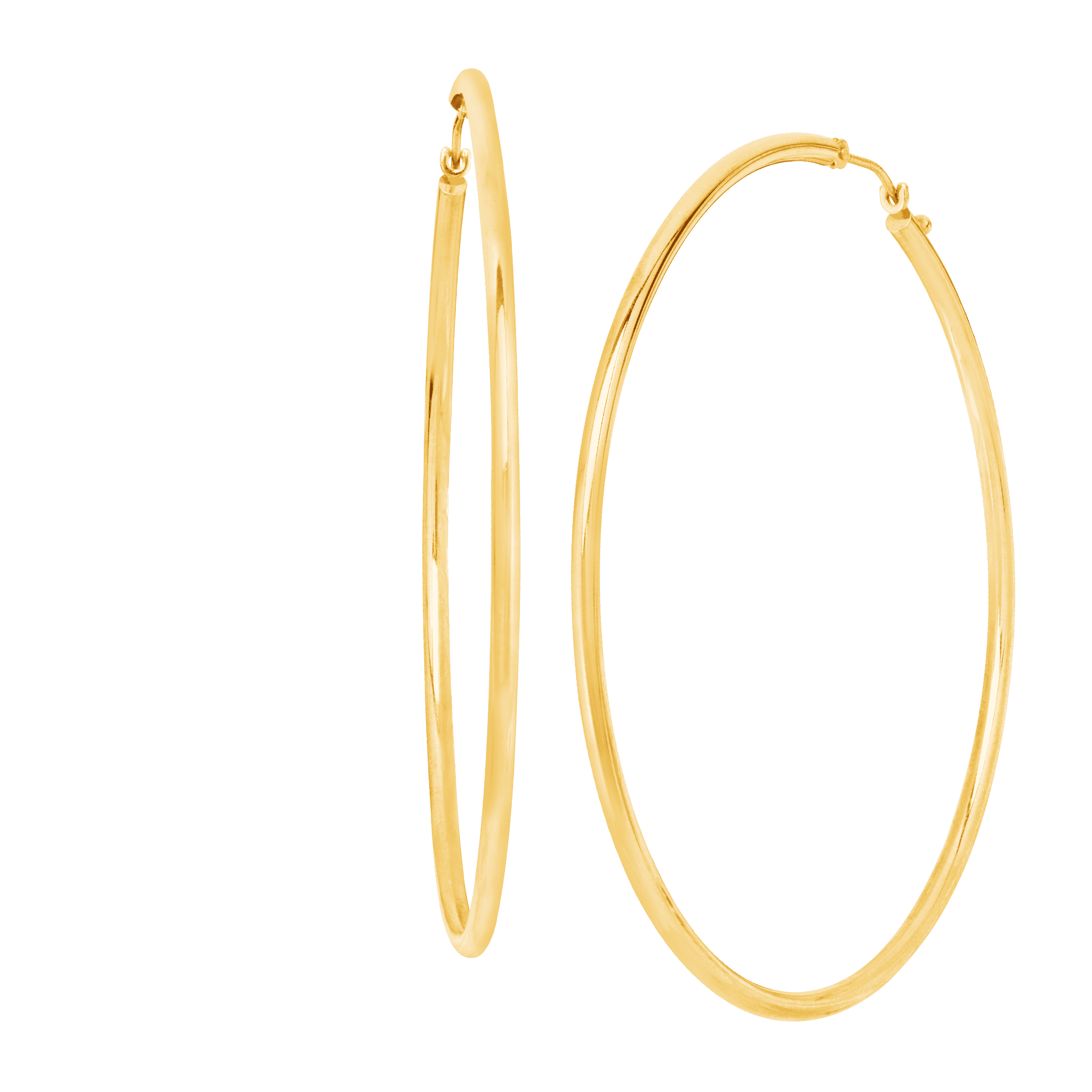 WELRY Pre-owned 60mm Round Hoop Earrings In 14k Yellow Gold