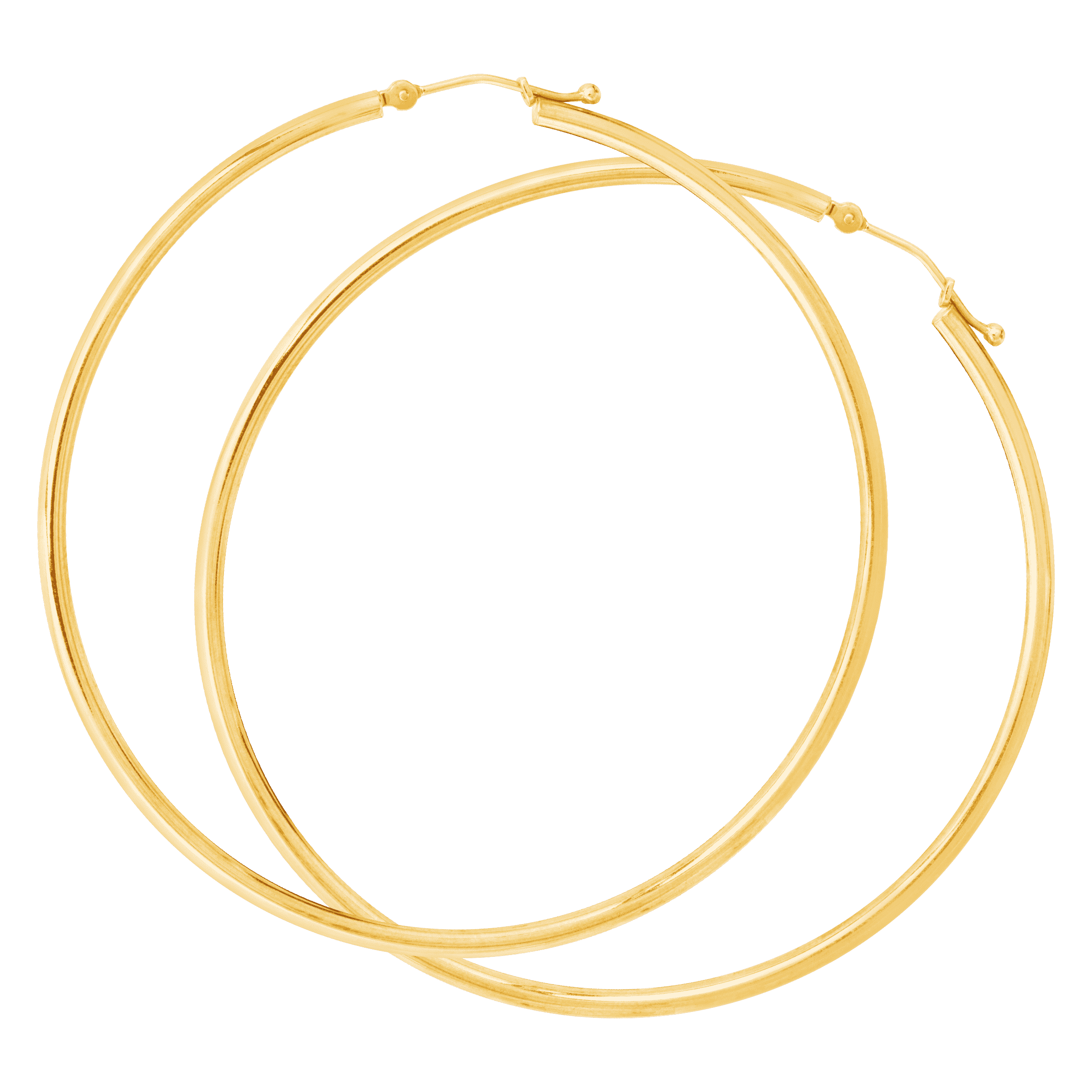 WELRY Pre-owned 60mm Round Hoop Earrings In 14k Yellow Gold