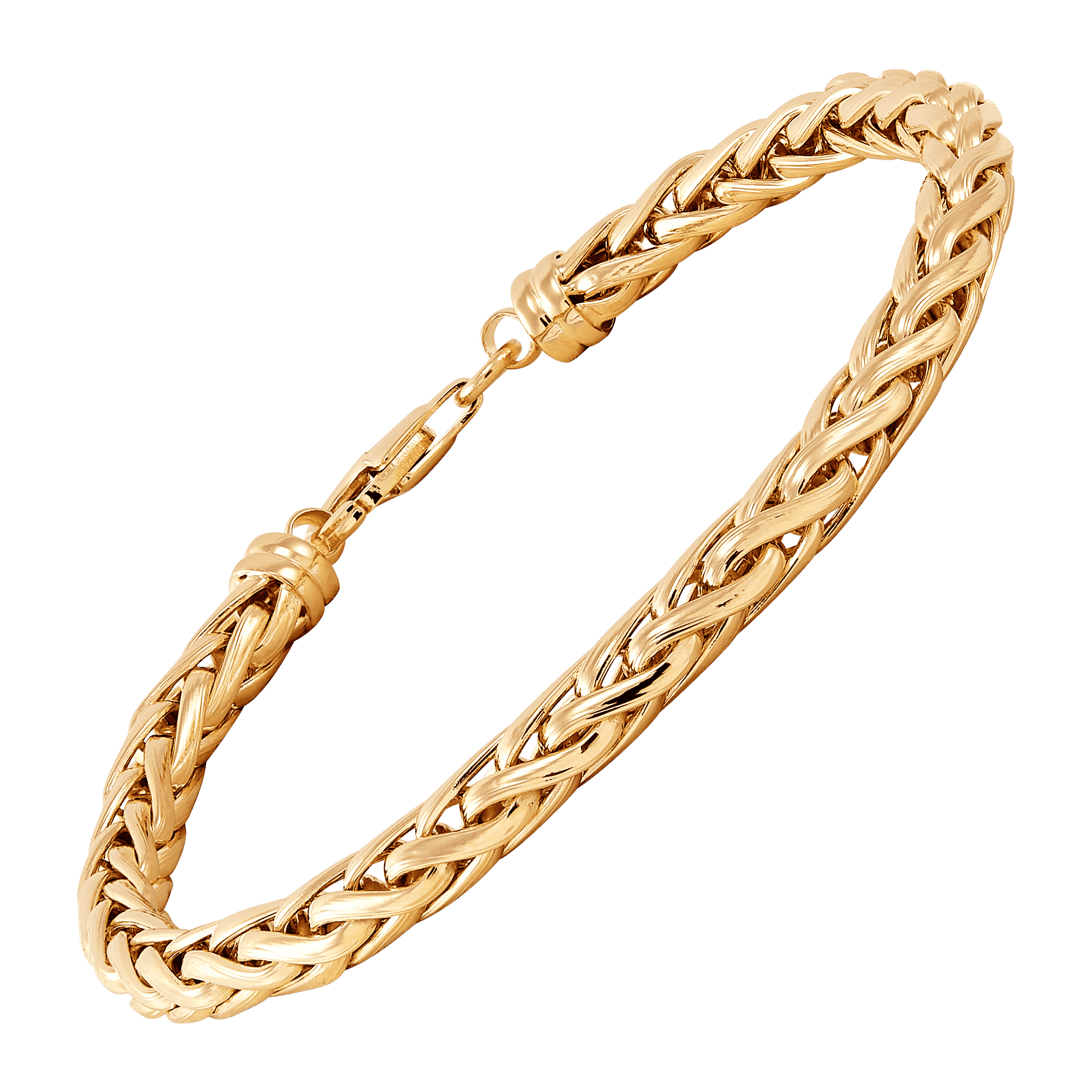 WELRY Pre-owned Spiga Polished Link Bracelet In 14k Yellow Gold, 7.5"