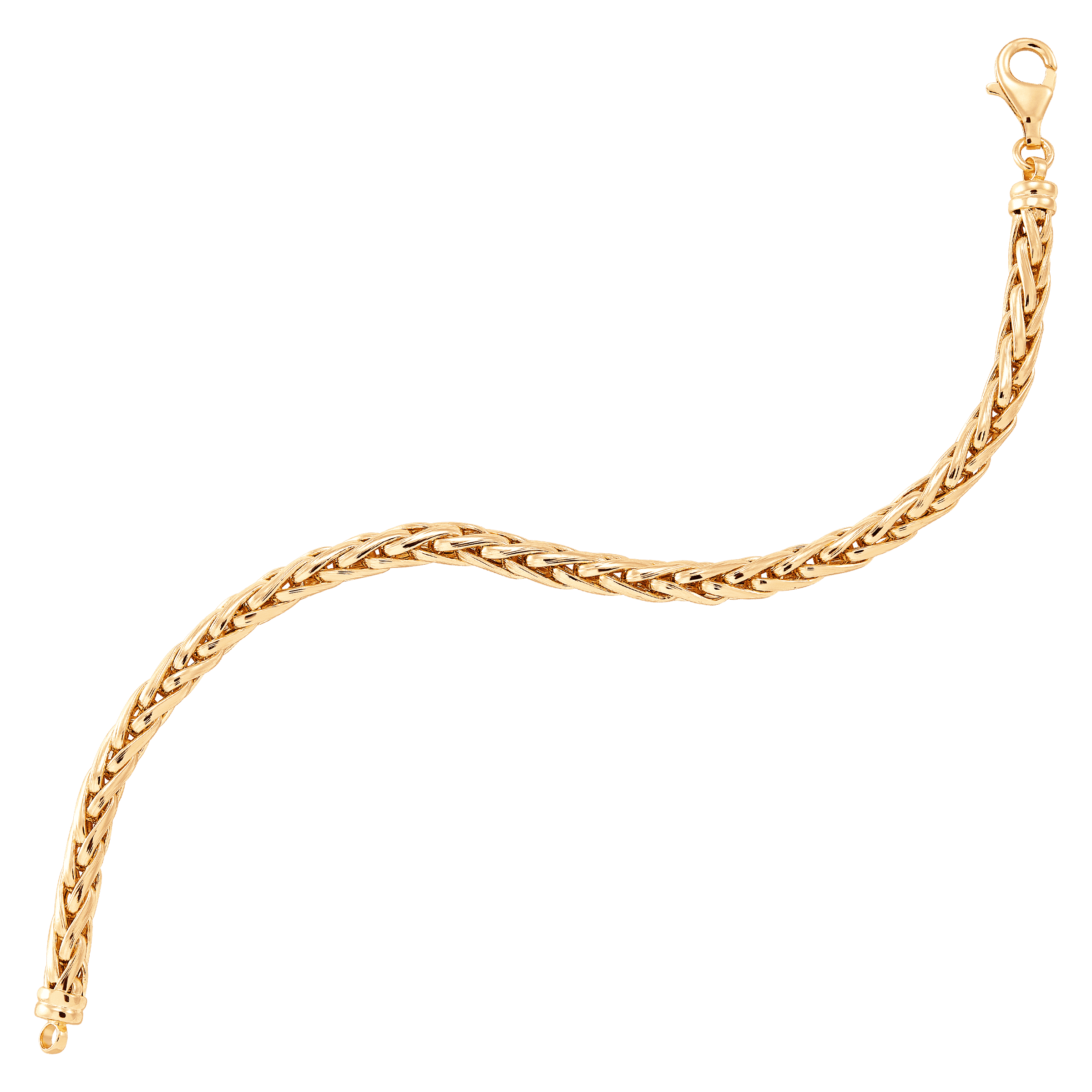 WELRY Pre-owned Spiga Polished Link Bracelet In 14k Yellow Gold, 7.5"