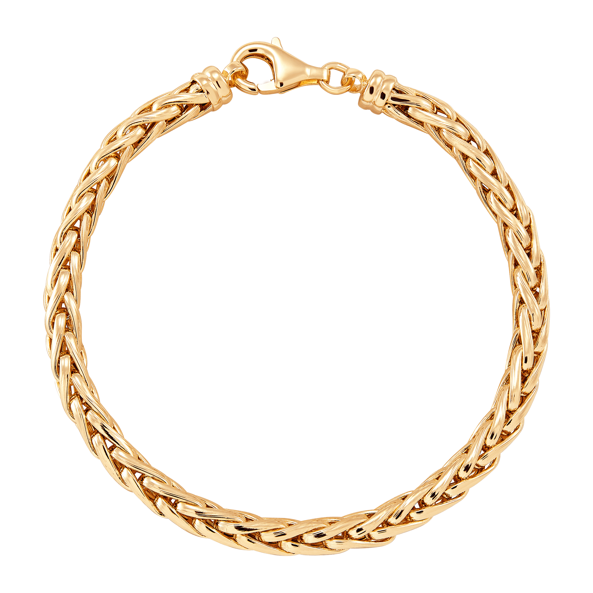 WELRY Pre-owned Spiga Polished Link Bracelet In 14k Yellow Gold, 7.5"