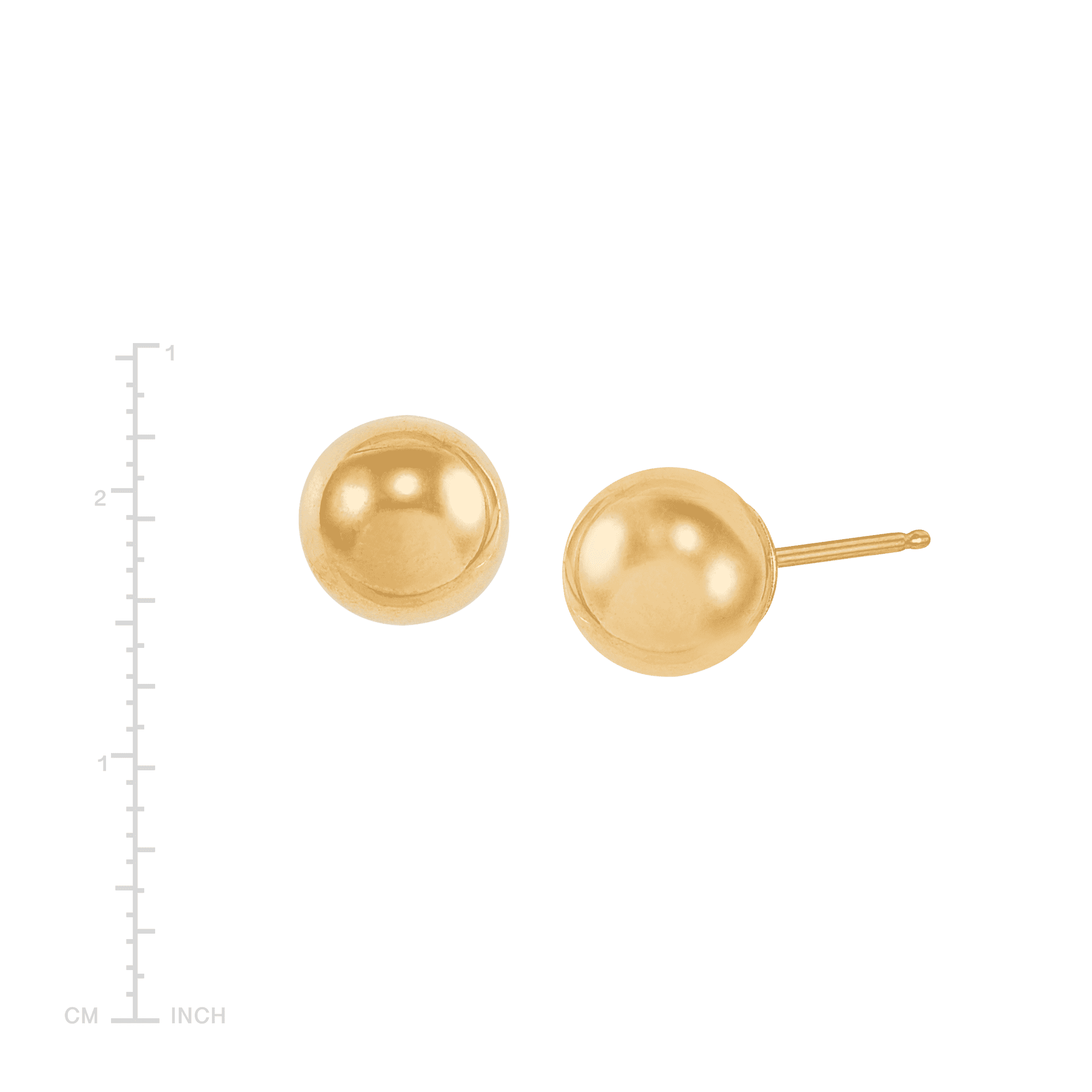 Finecraft 8 mm Ball Stud Earrings in 10K Yellow Gold