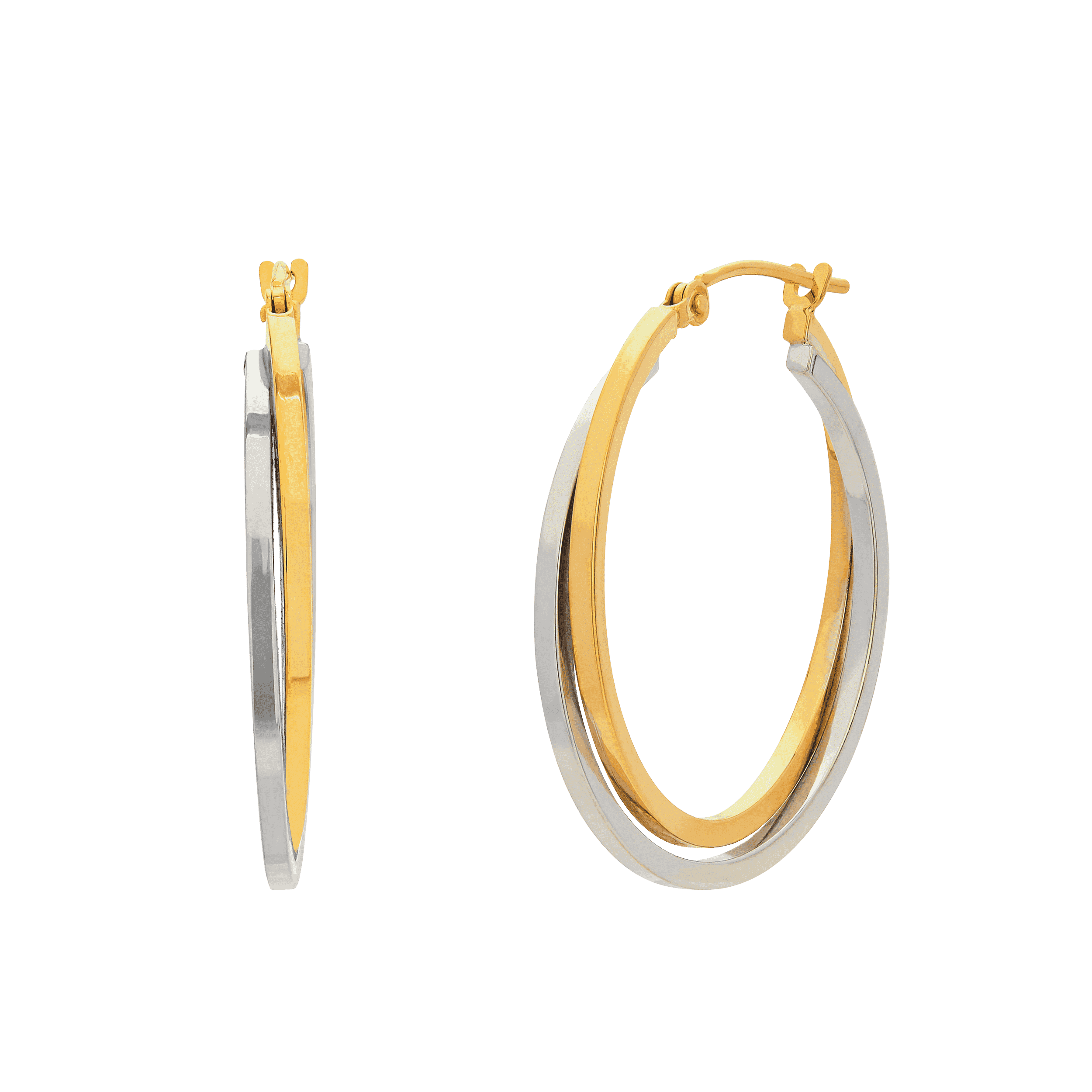 Pre-owned Welry 24mm Intertwined Square Hoop Earrings In 14k Gold In ...