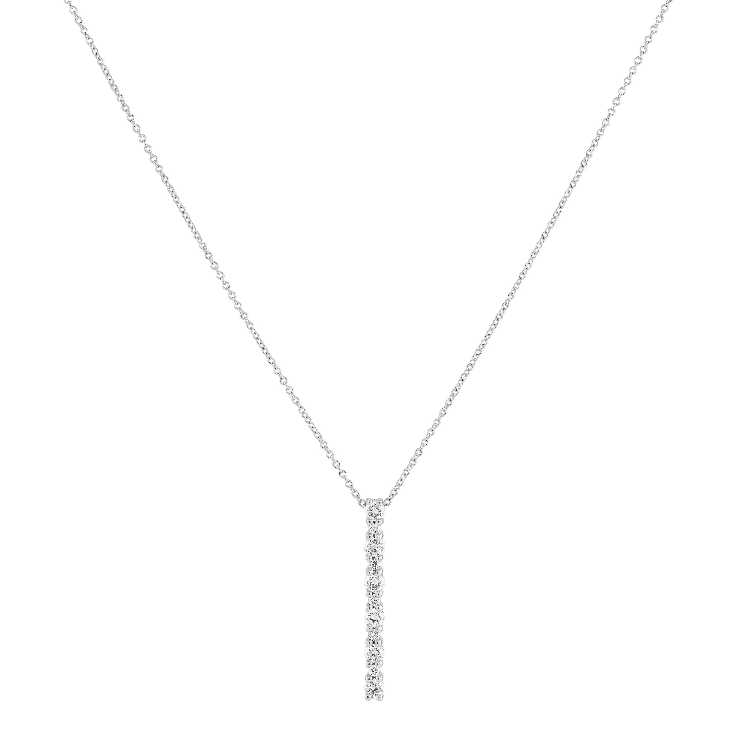 Welry 1/2 cttw Lab-Grown Diamond Bar Pendant Necklace in 14K White Gold, 17" - Picture 1 of 8