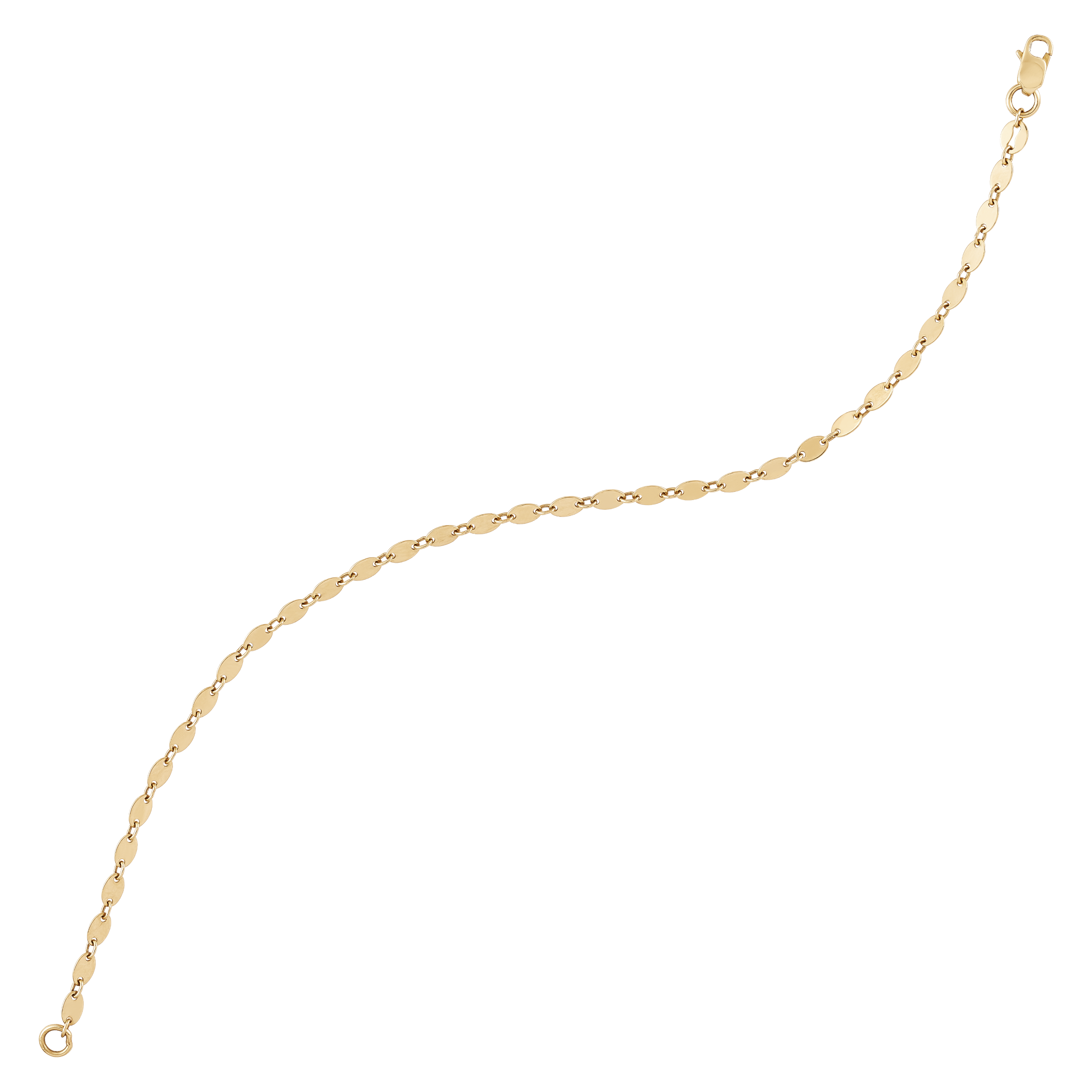 Pre-owned Welry 14k Yellow Gold Oval Disc Bracelet, 7.5"