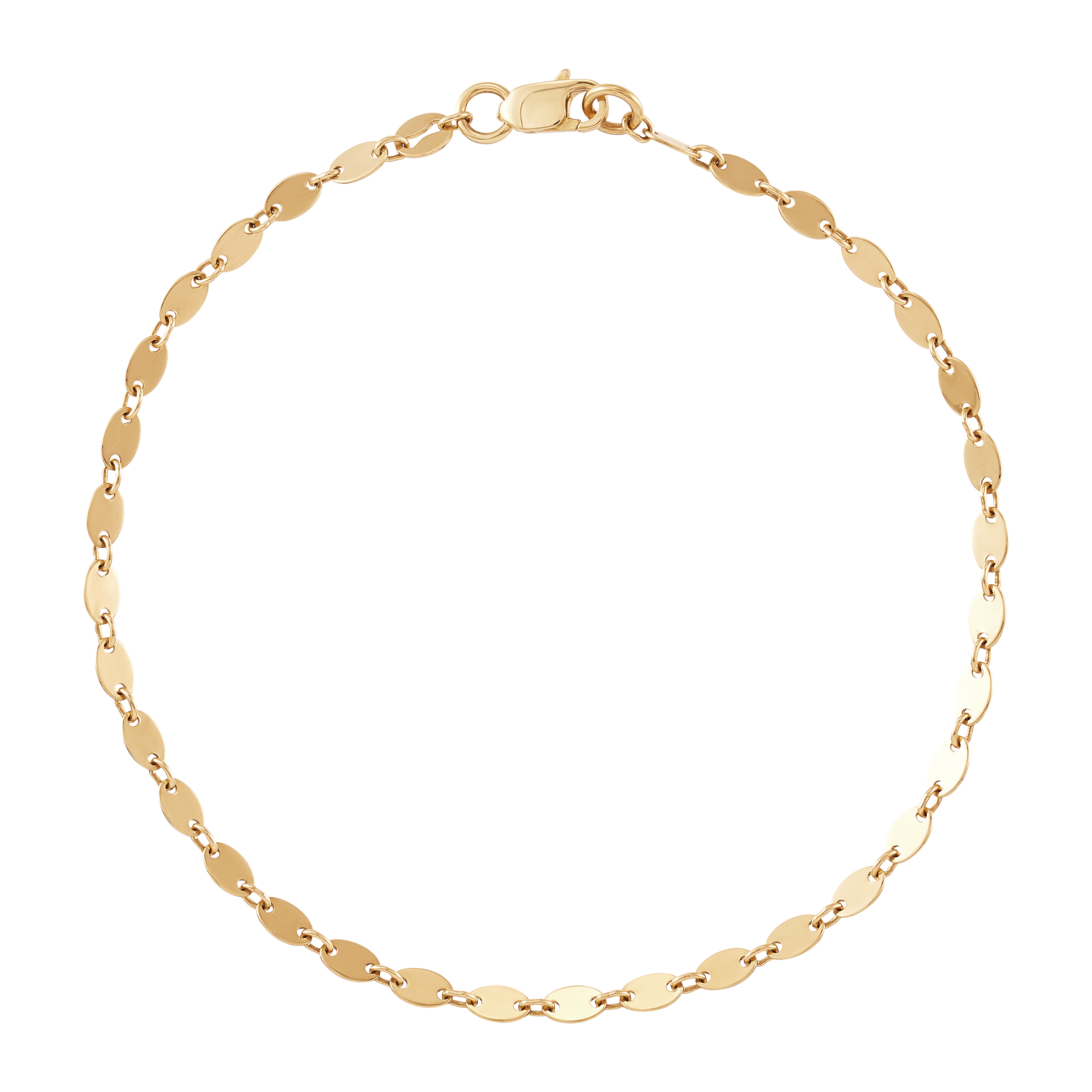 Pre-owned Welry 14k Yellow Gold Oval Disc Bracelet, 7.5"