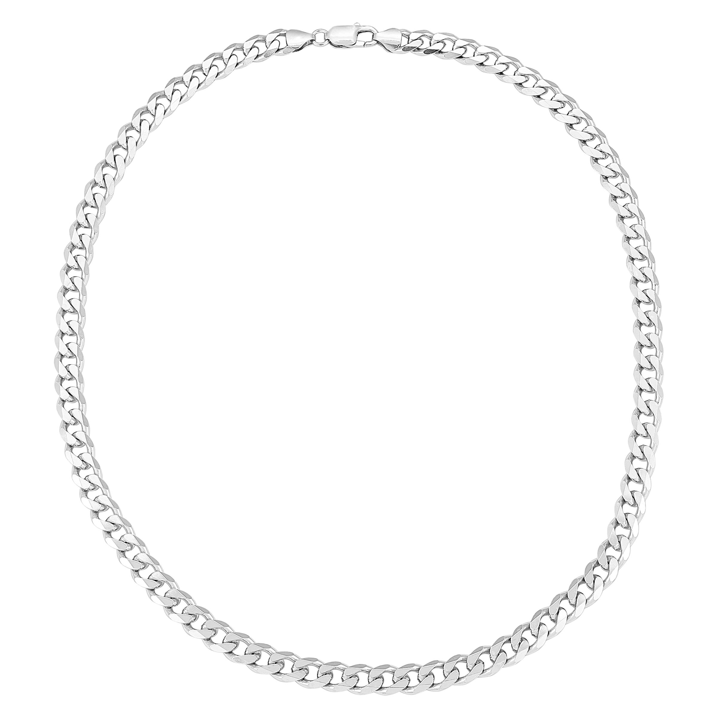 Pre-owned Welry Men's 7.8mm Sterling Silver Flat Curb Chain Necklace, 22" In White